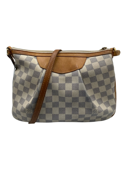 Louis Vuitton cream, blue & brown Coated Canvas & Leather Damier Azur Bag cream, blue & brown / PM