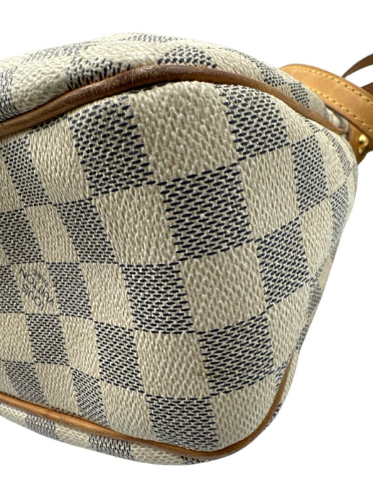 Louis Vuitton cream, blue & brown Coated Canvas & Leather Damier Azur Bag cream, blue & brown / PM