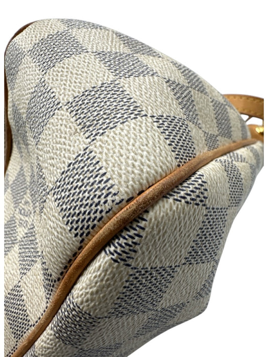 Louis Vuitton cream, blue & brown Coated Canvas & Leather Damier Azur Bag cream, blue & brown / PM