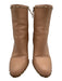 Valentino Garavani Shoe Size 37.5 Beige Pink Leather Upper Rockstud Trim Boots Beige Pink / 37.5