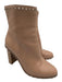 Valentino Garavani Shoe Size 37.5 Beige Pink Leather Upper Rockstud Trim Boots Beige Pink / 37.5