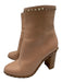 Valentino Garavani Shoe Size 37.5 Beige Pink Leather Upper Rockstud Trim Boots Beige Pink / 37.5