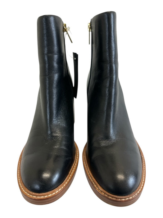 Marc Fisher Shoe Size 7.5 Black Leather Upper Side Zip Round Almond Toe Boots Black / 7.5
