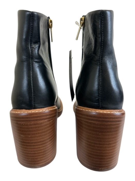 Marc Fisher Shoe Size 7.5 Black Leather Upper Side Zip Round Almond Toe Boots Black / 7.5