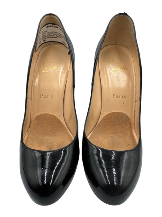 Christian Louboutin Shoe Size 38 Black Leather Upper Patent Stiletto Heel Pumps Black / 38