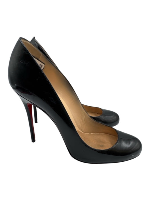 Christian Louboutin Shoe Size 38 Black Leather Upper Patent Stiletto Heel Pumps Black / 38