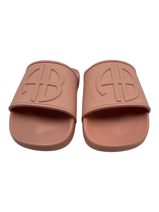 Anine Bing Shoe Size 37 Pink Rubber Upper Logo Slide Mule Flat Sandals Pink / 37