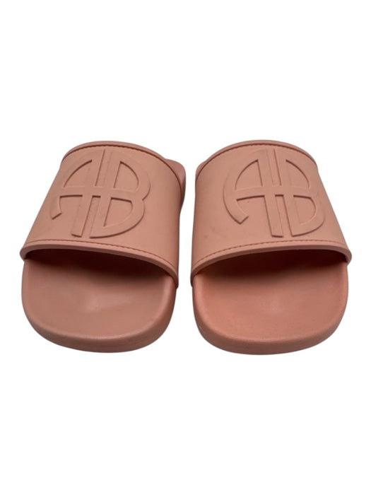 Anine Bing Shoe Size 37 Pink Rubber Upper Logo Slide Mule Flat Sandals Pink / 37