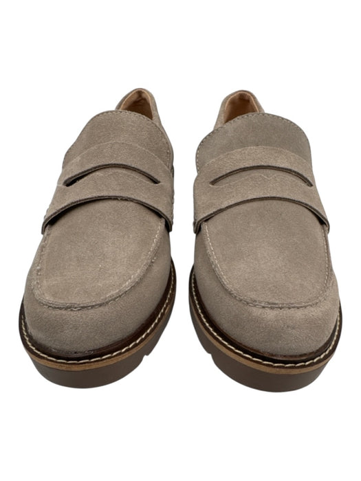 Blondo Shoe Size 8 Taupe Gray Leather Upper Suede Round Toe Penny Loafers Taupe Gray / 8