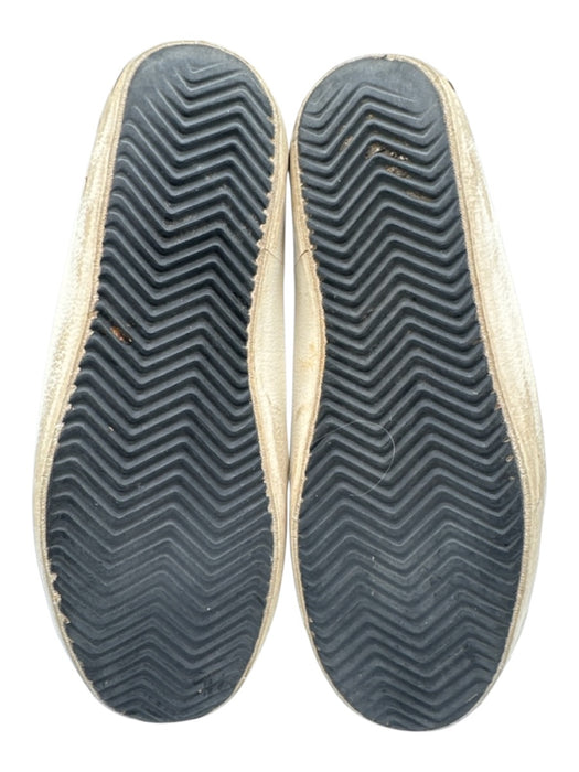 Golden Goose Shoe Size 38 White & Blue Leather Upper Glitter Detail Sneakers White & Blue / 38