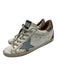 Golden Goose Shoe Size 38 White & Blue Leather Upper Glitter Detail Sneakers White & Blue / 38
