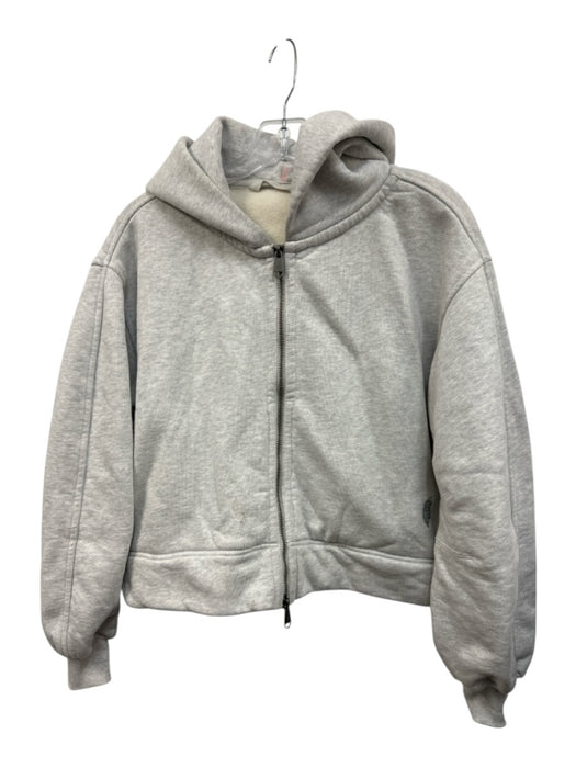 FP Movement Size XS Light Gray Cotton Heathered Zip Front Hoodie Crop Jacket Light Gray / XS