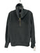 Varley Size XS Black Cotton Blend Ribbed Quarter Zip foldover collar Sweater Black / XS
