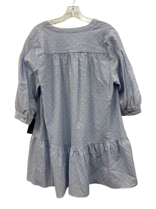 Storia Size S Light blue & white Nylon Blend Micro Floral Button Front Dress Light blue & white / S