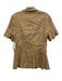 Evereve Size S Beige Brown Linen Blend Short Sleeve Flap Pocket Blazer Jacket Beige Brown / S