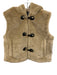 Zara Size S Beige & Black Polyester Blend Faux Fur Hooded Faux Leather Vest Beige & Black / S