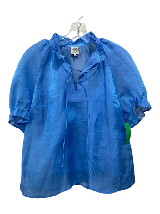 Baum und Pferdgarten Size 34 Blue Tencel & Polyester Shimmer Tie Detail Top Blue / 34