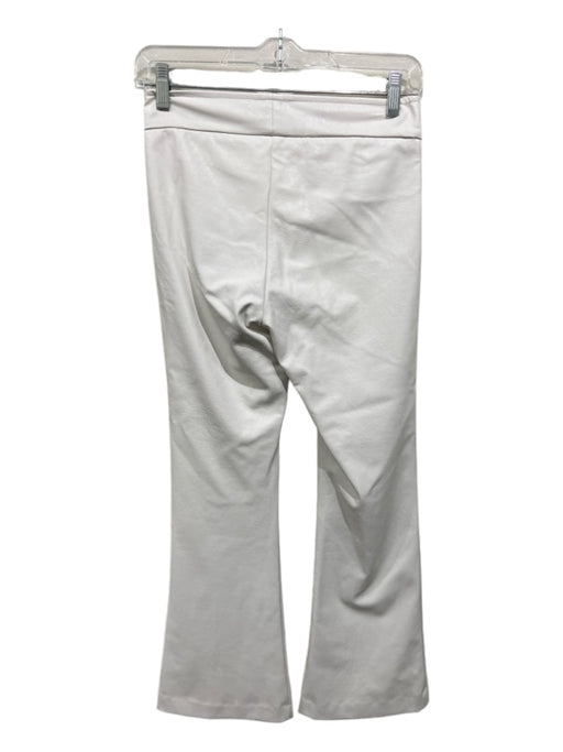 Avenue Montaigne Size 00 White Polyurethane Elastic Waist Flare Pants White / 00