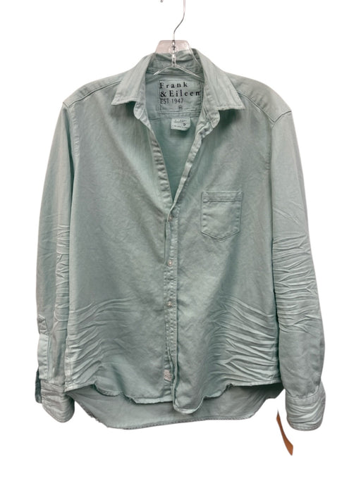 Frank & Eileen Size XS Seafoam Green Cotton Long Sleeve Button Up Collared Top Seafoam Green / XS