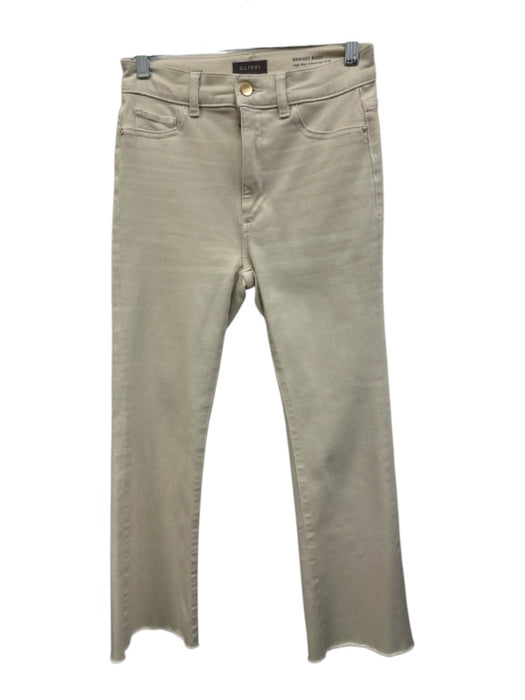 DL1961 Size 25 Cream Beige Cotton Blend Denim High Rise Button & Zip Fly Jeans Cream Beige / 25