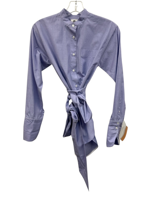 Thomas Mason for J. Crew Size 00 Purple blue Cotton Long Sleeve Button Up Top Purple blue / 00