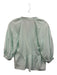 Amanda Uprichard Size XS Mint Green Rayon & Linen 1/2 Balloon Sleeve V Neck Top Mint Green / XS