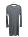 Leith Size M Gray Polyester & Cotton Ruched Long Sleeve Dress Gray / M