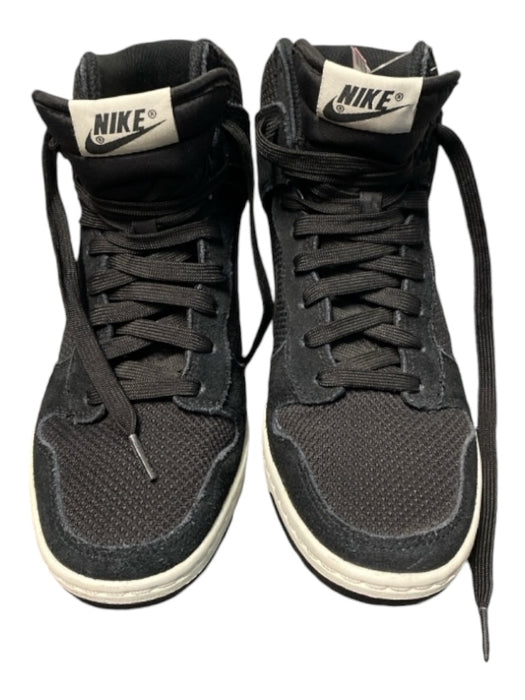 Nike Shoe Size 7.5 Black Suede & Canvas Almond Toe Textured High Top Sneakers Black / 7.5