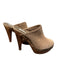 Steve Madden Shoe Size Est 7.5 Tan Suede Open Back Nailhead Details Heel Clogs Tan / Est 7.5