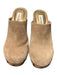 Steve Madden Shoe Size Est 7.5 Tan Suede Open Back Nailhead Details Heel Clogs Tan / Est 7.5