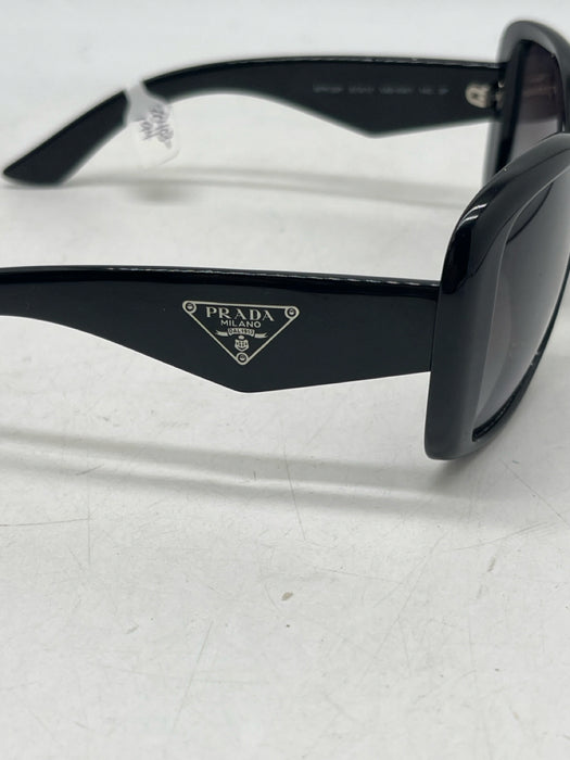 Prada Black & Silver Acetate Polarized Gradient Sunglasses