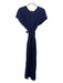 Diarrablu Size S Navy Blue Lyocell Tie Back Oversize Straight Leg Jumpsuit Navy Blue / S