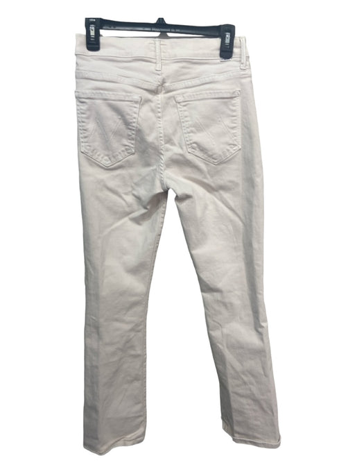 Mother Size 28 Cream Cotton Denim Stretch Cropped Boot Cut Jeans Cream / 28