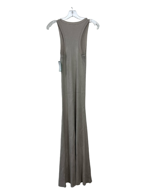 Splendid Size S Taupe Viscose Blend Ribbed Maxi Sleeveless Scoop neck Dress Taupe / S