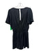 By Anthropologie Size M Black Linen & Viscose V Neck Smocked Waist Dress Black / M