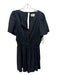 By Anthropologie Size M Black Linen & Viscose V Neck Smocked Waist Dress Black / M