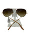 Ray Ban Tan & brown Metal Aviator Gradient Gold Sunglasses Tan & brown