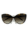 Chloe Brown & Black Acetate Tortoise Cat Eye gold accent Sunglasses Brown & Black