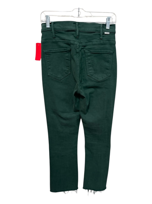 Mother Size 28 Green Cotton Blend High Rise Straight Leg Raw Hem Pants Green / 28