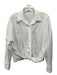 Stateside Size S White Cotton Buttons Tie Waist Long Sleeve Collar Top White / S