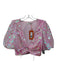 Rhode Size 6 Pink Polyester Short Sleeve Tie Crop Iridescent Top Pink / 6