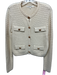 BlankNYC Size S Cream White Cotton & Acrylic Gold Buttons Breast Pocket Cardigan Cream White / S
