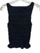 Peachy Den Size S Black Nylon Shirred Boatneck Sleeveless Top Black / S