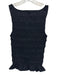 Peachy Den Size S Black Nylon Shirred Boatneck Sleeveless Top Black / S