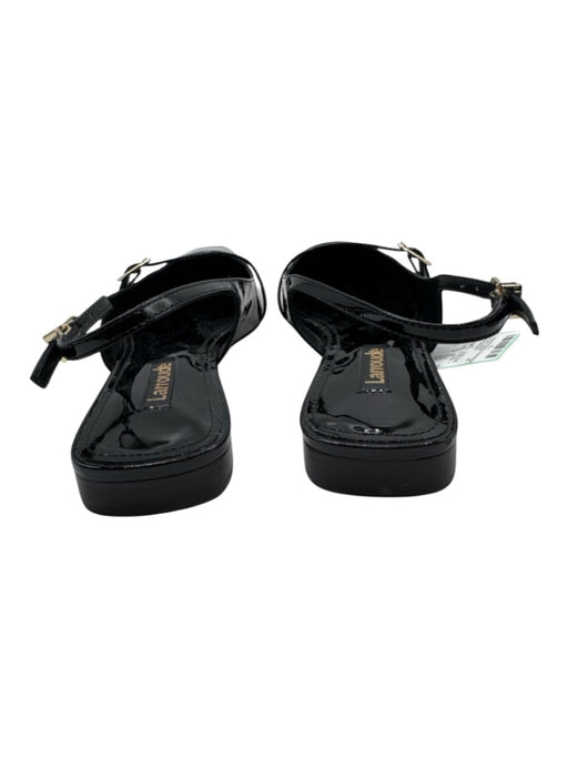 Larroude Shoe Size 8.5 Black Patent Leather Mary Jane Pointed Toe Flats Black / 8.5