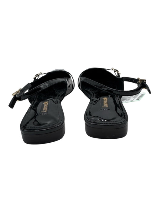 Larroude Shoe Size 8.5 Black Patent Leather Mary Jane Pointed Toe Flats Black / 8.5