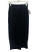 Z Supply Size S Black Cotton Elastic Waist Back Slit Straight Midi Skirt Black / S