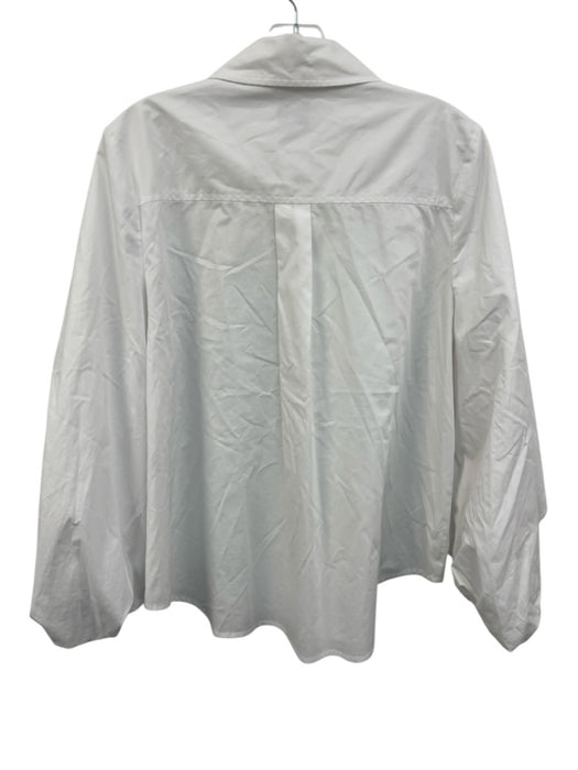 Tanya Taylor Size S White Cotton Collar Neck Button Down Long Sleeve Top White / S