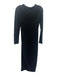 IRO Size XS Black Polyester Long Sleeve Distressed Lined Midi Dress Black / XS