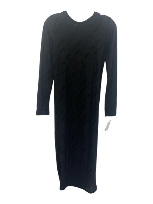 IRO Size XS Black Polyester Long Sleeve Distressed Lined Midi Dress Black / XS